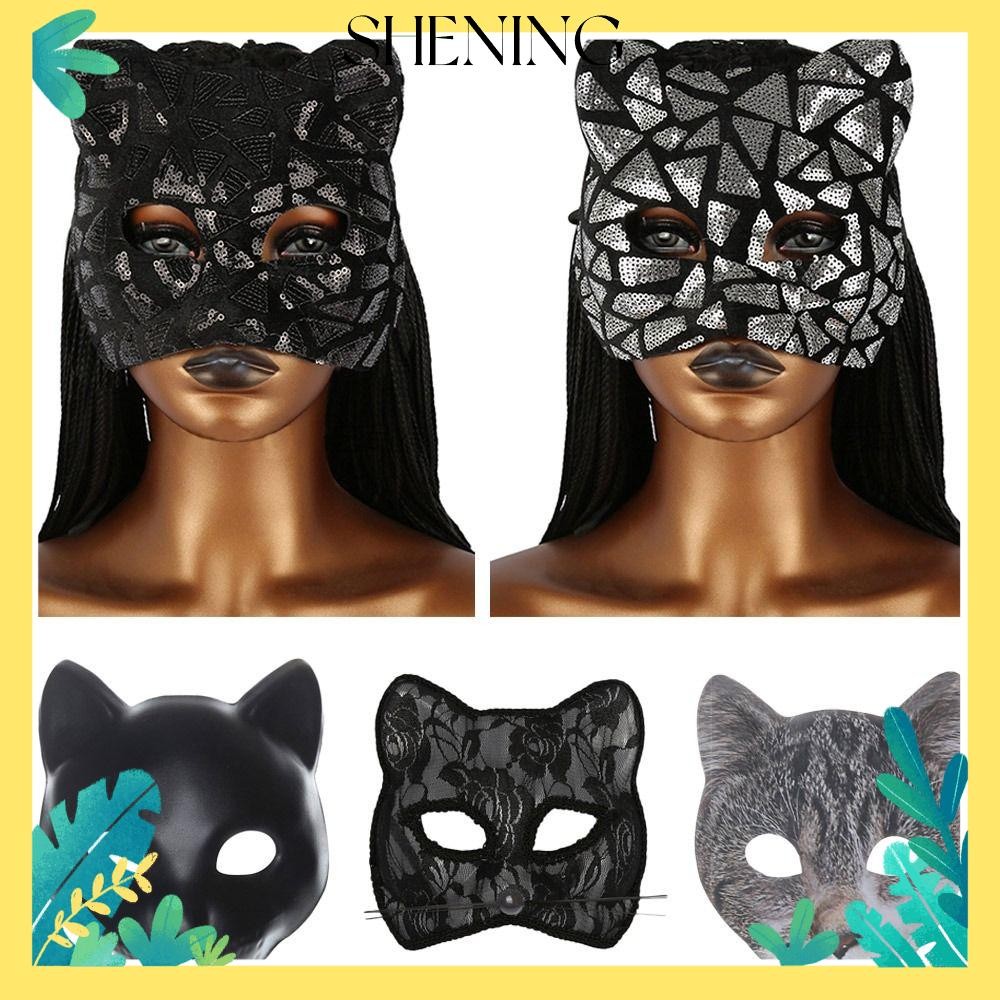 SHENING Cat Girl , Venetian Party Makeup Ball Masquerade , EVA Half Face Mardi Gras