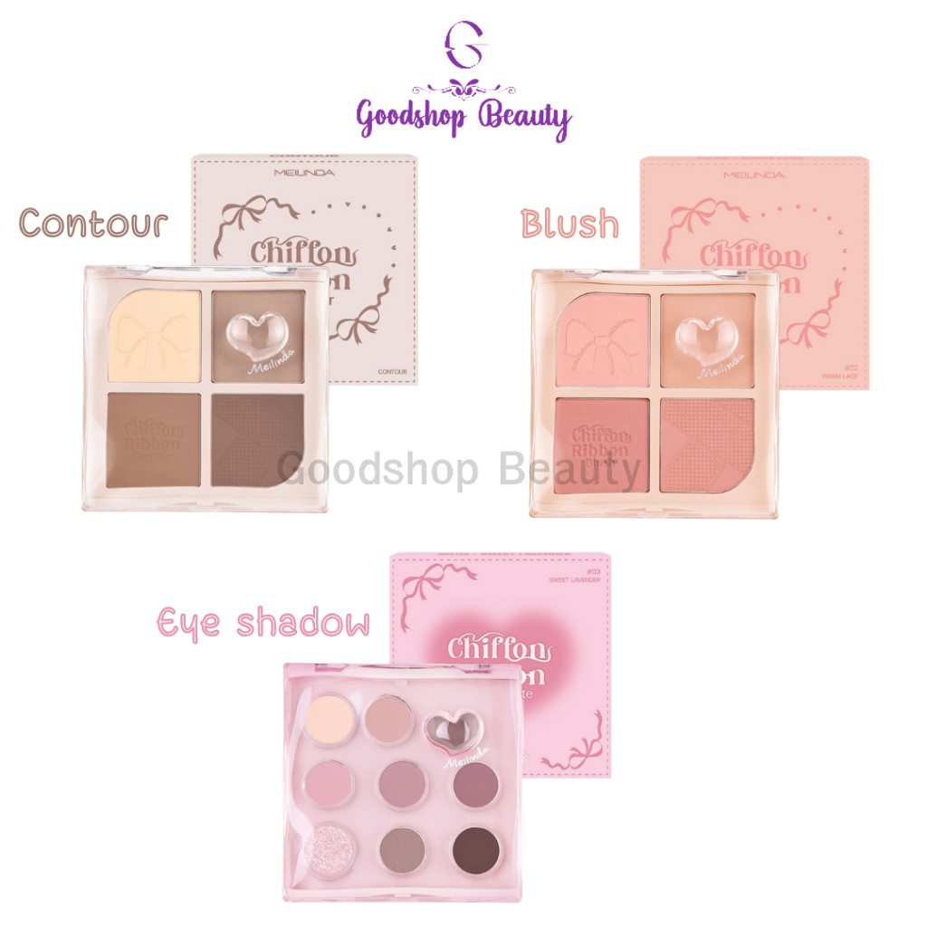 Meilinda Chiffon Ribbon Collection Blush Eyeshadow Contour เมลินดา บลัช อายพาเลท คอนทัวร์