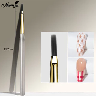 Monja เล็บแปรง UV เจลลายสก๊อต Checkered วาดกริด Chequer Lattice รูปแบบภาพวาดบางยาว แปรงปากกา brush