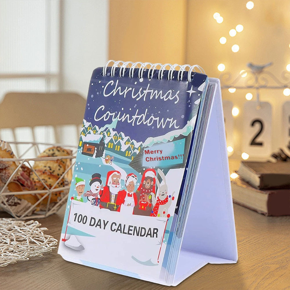 Christmas Countdown Calendar Christmas Countdown 100 Day Calendar Desk Calendar