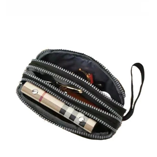 [COD] กระเป๋าสตางค์ผ้าแคนวาสสำหรับผู้หญิงสไตล์คลาสสิก ความจุขนาดใหญ่ ซิป 3 ชั้น ลายเรโทร ผ้าอ็อกซ์ฟอร์ด กันน้ำ พร้อมช่องใส่เหรียญ กระเป๋าแฟชั่น FortuneKey
