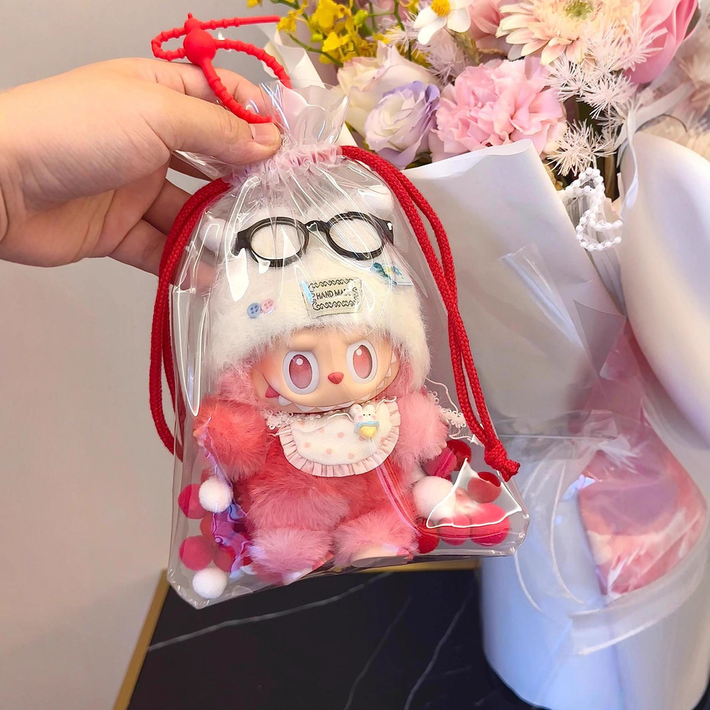 โปร่งใสโปร่งใสซองกระเป๋า labu เสื้อผ้าเด็ก labububu Outing กระเป๋าเด็ก 15 ซม. 123th Generation ไม่มี