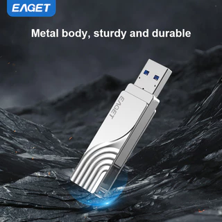 EAGET แฟลชไดรฟ์ USB Type-C ถึง USB 3.2 อินเทอร์เฟซคู่ USB 32GB 64GB 128GB 256GB แฟลชไดรฟ์โลหะสําหรับโทรศัพท์/แท็บเล็ต/MacBook/PC/TV/Car