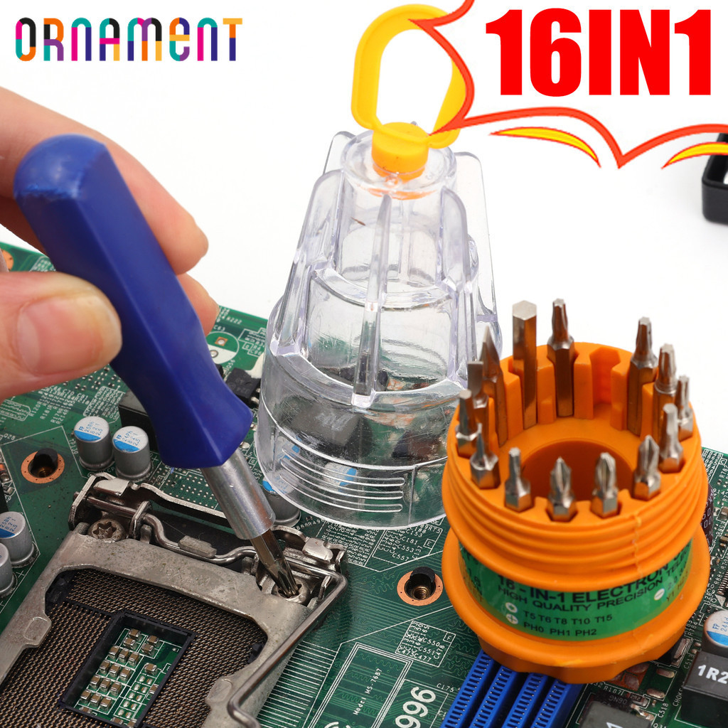 [H&L]ชุดไขควง 16-in-1 แบบพกพา | ชุดซ่อมแซมแม่เหล็กสําหรับแว่นตา อิเล็กทรอนิกส์ | รวมดอกสว่าน PH0-PH2