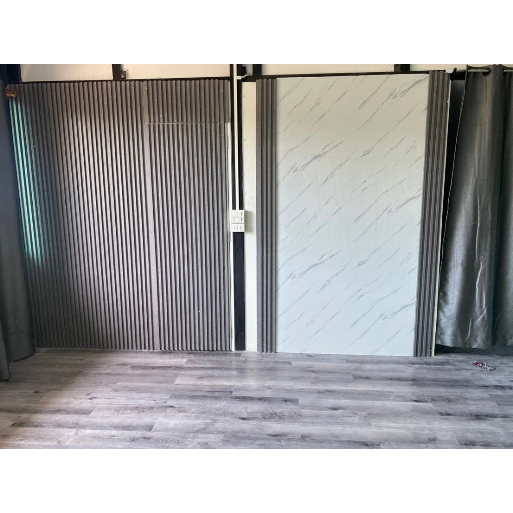 【BIG SALE จำนวนจำกัด】ไม้เทียมตกแต่งผนัง ไม้ระแนง ติดตั้งง่าย วัสดุตกแต่งกันน้ำกันไฟ ยาว90ซม._NV Home - รูปที่ 3