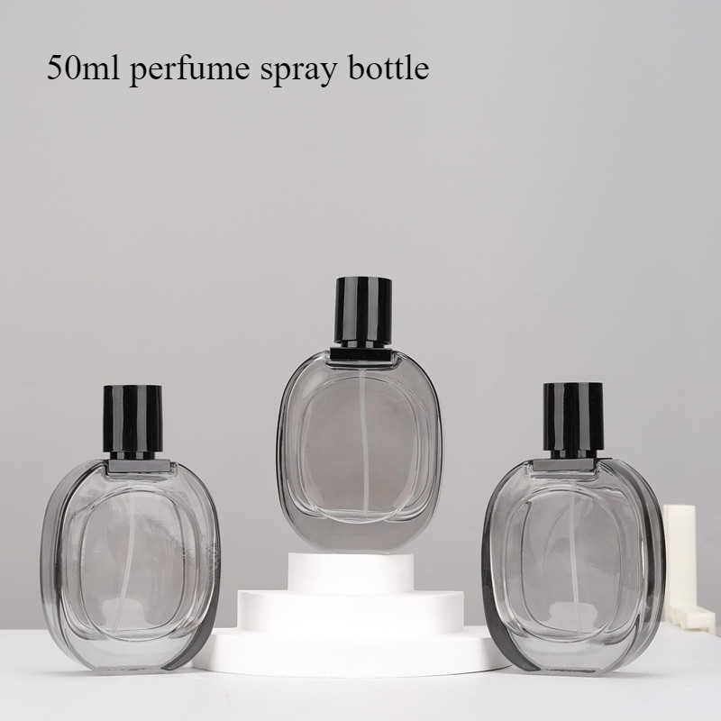 50มิลลิลิตรรอบหนาแก้วน้ําหอมสเปรย์ขวดโปร่งใสที่ว่างเปล่ารีฟิลเครื่องฉีดน้ําตัวอย่าง1ชิ้น