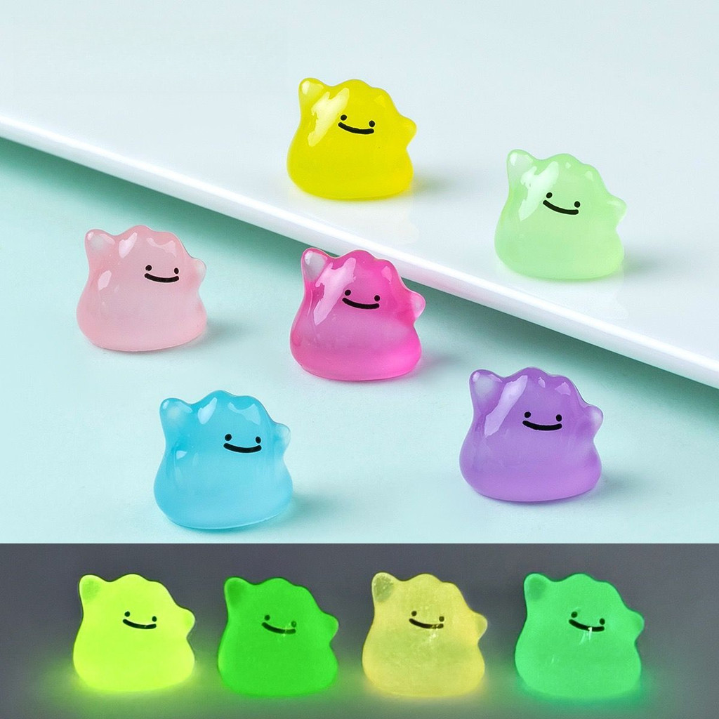 6/10/20/30ชิ้นมินิส่องสว่างมอนสเตอร์รูปเรืองแสงในที่มืดขนาดเล็กรูปแกะสลักเครื่องประดับทําเองตกแต่งโต๊ะบ้านงานฝีมือ