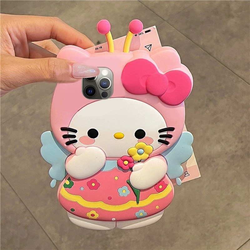 หวานสีชมพู Bee Hello Kitty สําหรับ Realme C71 C73 C75 C75X C61 C63 หมายเหตุ 70 70T 60X 50 12 Pro 12X