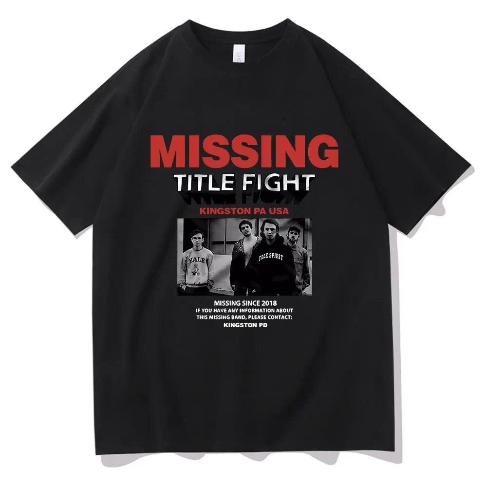 Missing Title Fight Graphics T-shirt Men Women Vintage Emo Alternative Rock T Shirt Men's Casual Ove