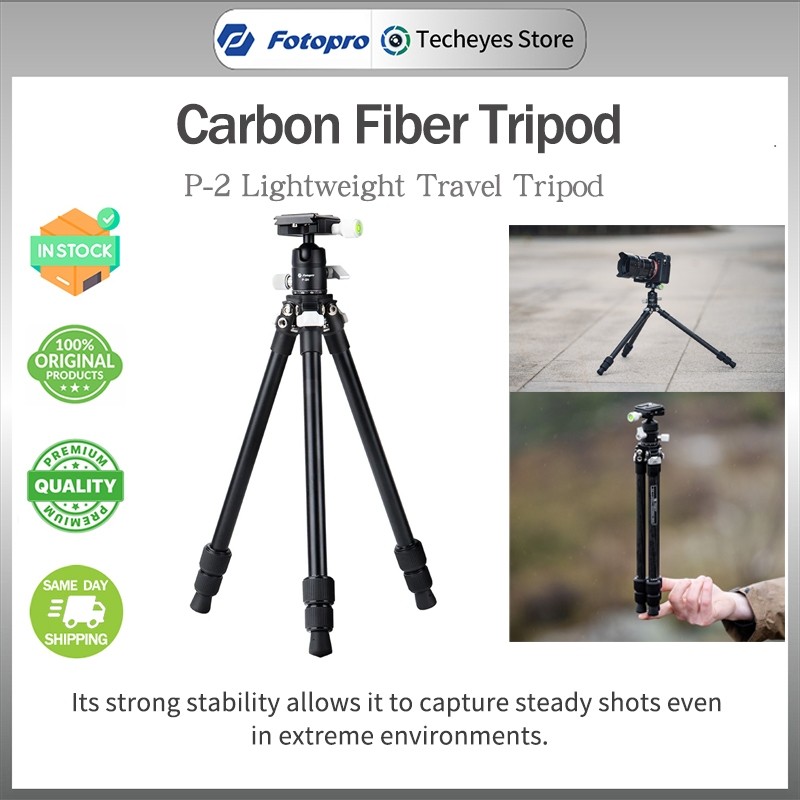 Fotopro Portable Lightweight Travel Tripod Carbon Fiber Camera Tripod
