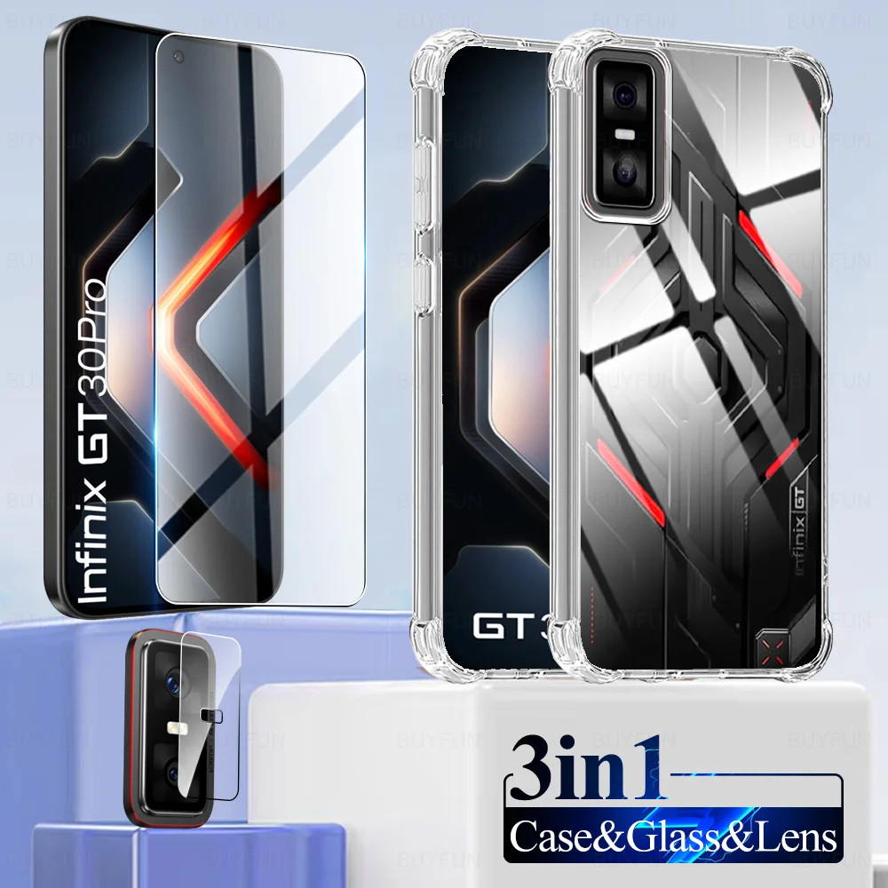 สําหรับ Infinix GT 30 Pro 5G 2025 Clear Case & กระจกนิรภัยและฟิล์มเลนส์กล้อง GT30 30Pro GT30pro 6.78
