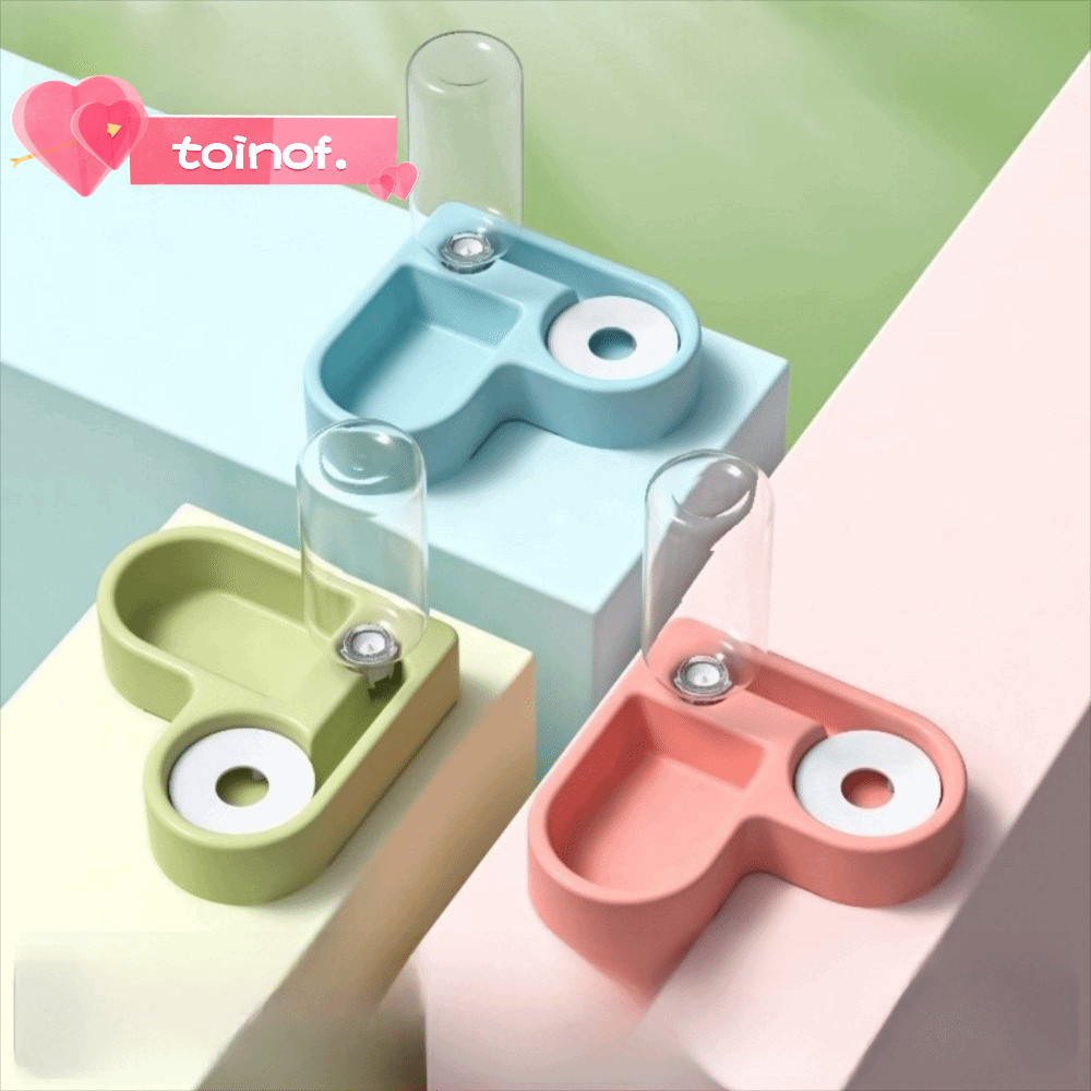 TOINOF Pet Automatic Feeder, Moisture-proof Dual-use Automatic Water Bowl Feeder, Feeding Dispenser 