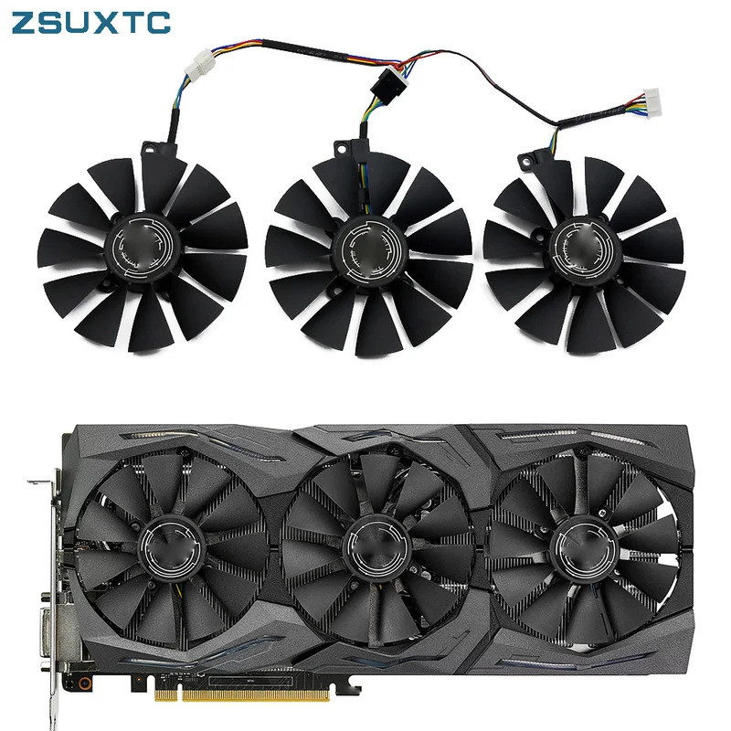 87มม. ที129215SU 6Pin สําหรับ ASUS Strix GTX 1070 OC 1080 1060 1080Ti RX480 GTX1080 การ์ดพัดลม Coole