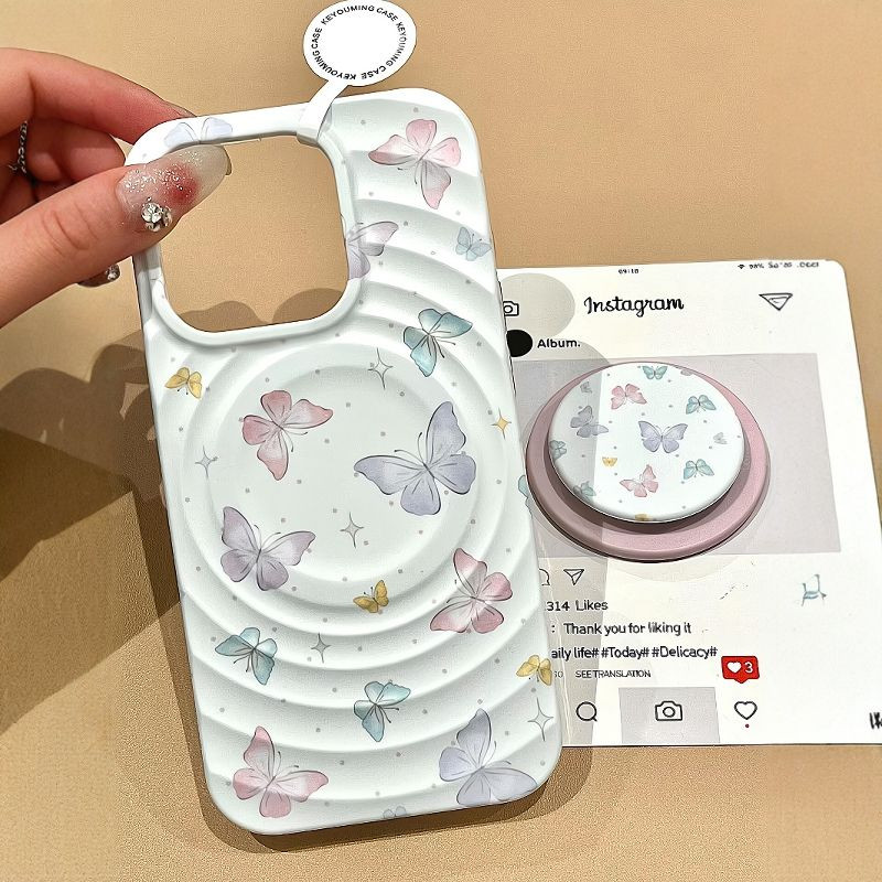 💎Bov-เข้ากันได้ iPhone แม่เหล็ก การชาร์จไร้สาย เคสไอโฟน 11 XS 14plus 13/15PRO 12 16promax xsmax xr ป้องกันฝุ่-HLCXK30