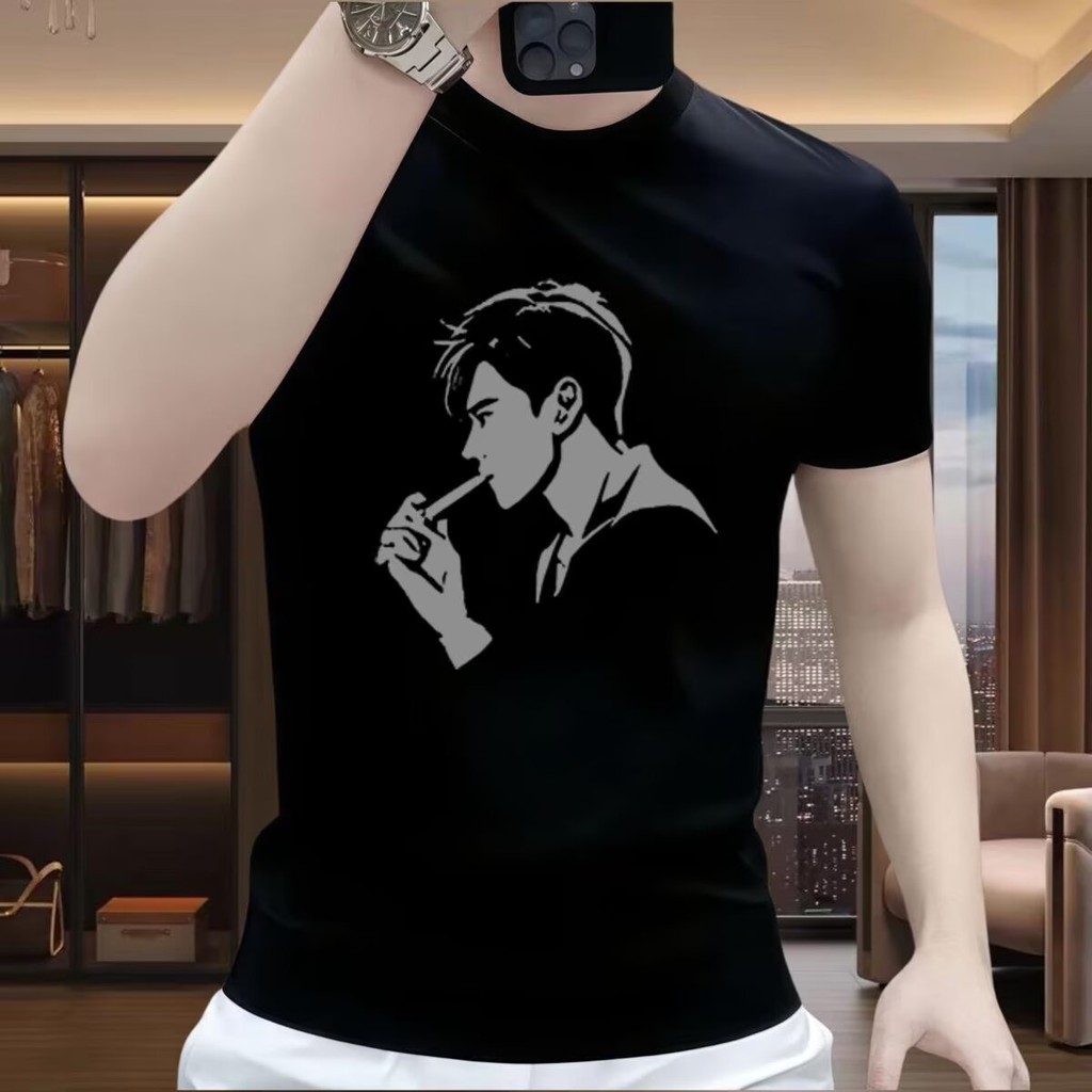 232025 แขนสั้นด้านบนฤดูร้อนรอบคอBottomingเสื้อผู้ชายใหม่StreetสวมHip Hopสไตล์Insnewใหม่สไตล์เสื้อยืด