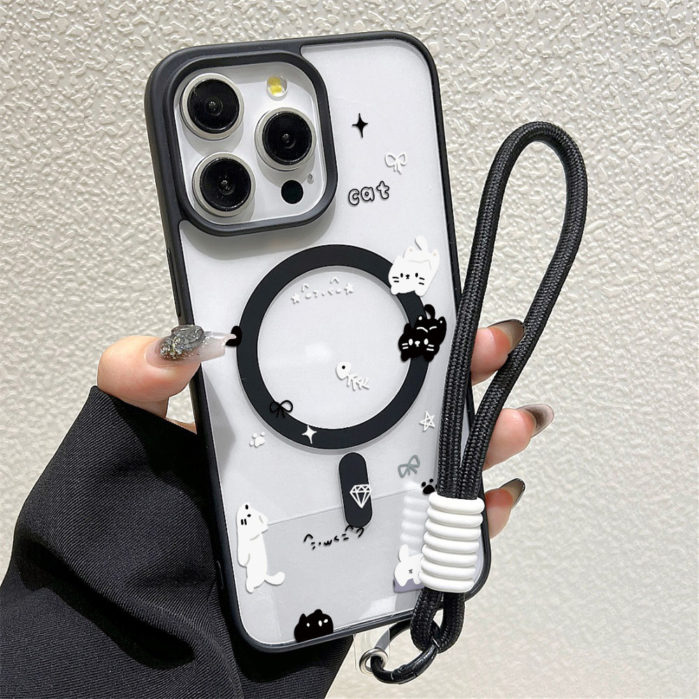 Magnetic เคสโทรศัพท์มือถือ For iPhone 13 11 17 pro max Case iPhone 11 15 16 pro max 14 12 pro max การ์ตูนอะคริลิคฝ้า ราคา ถูกที่สุด ดีลบีเคเค แกลเลอรีภาพที่ 5