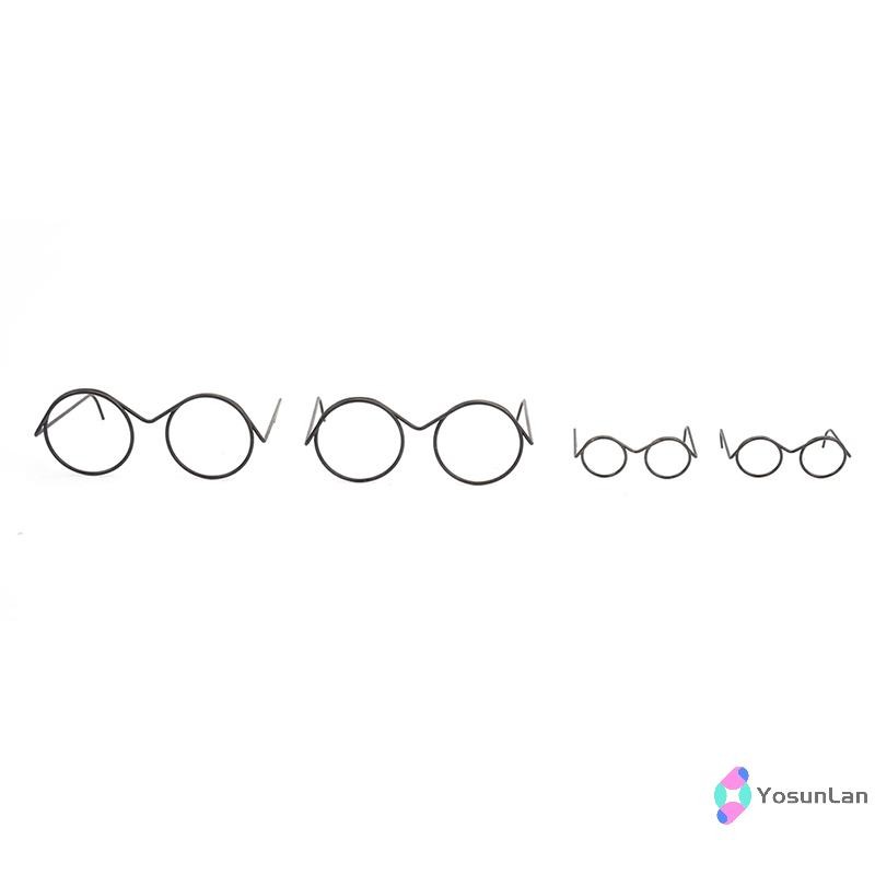 YosunLan แว่นตาแฟชั่นกรอบกลม Lensless Retro Cool Doll รูปที่ 3