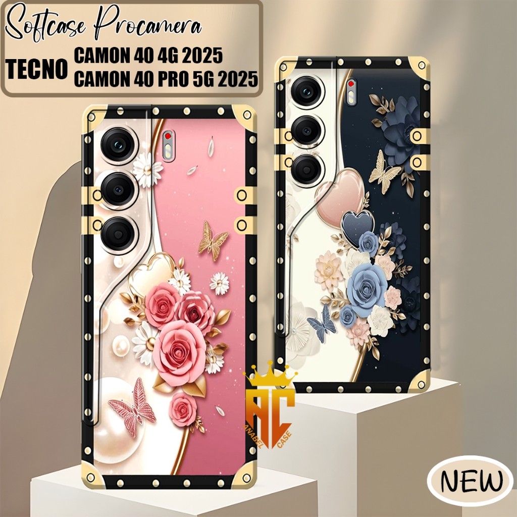 Softcase Tecno Camon 40 4G / Tecno Camon 40 Pro 4G / 5G 2025 ล่าสุด Casing Motif วอลล์เปเปอร์ Flower