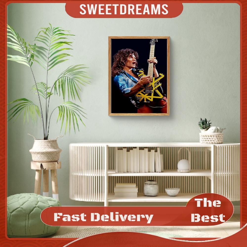 โปสเตอร์ภาพวาด Eddie Van Halen guitarist สำหรับประดับบ้าน