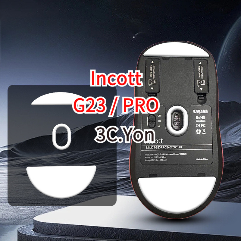 เมาส์ฟุต Incott G23 Series เมาส์สําหรับเล่นเกมไร้สาย Glides สเก็ตสําหรับ G23 PRO Esports Ergonomic I