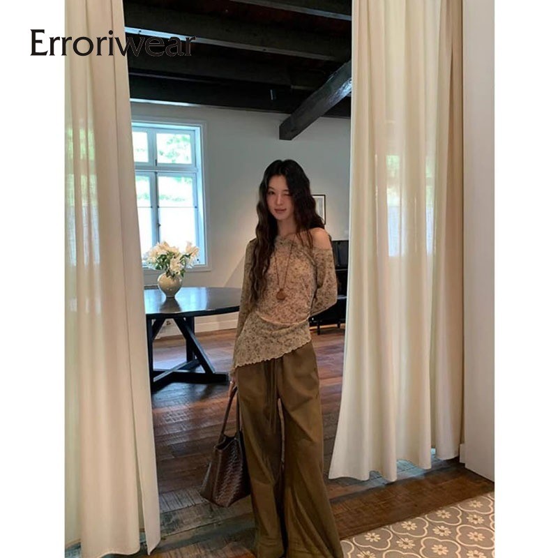 เสื้อแฟชั่นหนึ่งไหล่แขนยาว พิมพ์ลายดอกไม้แบบตาข่าย ดูผ่านและเซ็กซี่ เหมาะสำหรับวันหยุด - รูปที่ 6