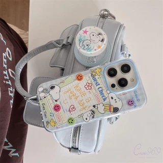 เคสไอโฟน 17 สำหรับ IPhone 15 16 14 13 12 Pro Max 16 15 7 14 8 Plus 16 Pro สนูปปี้สุดน่ารักและสร้างสรรค์หน้ายิ้มแบบปกใหม่