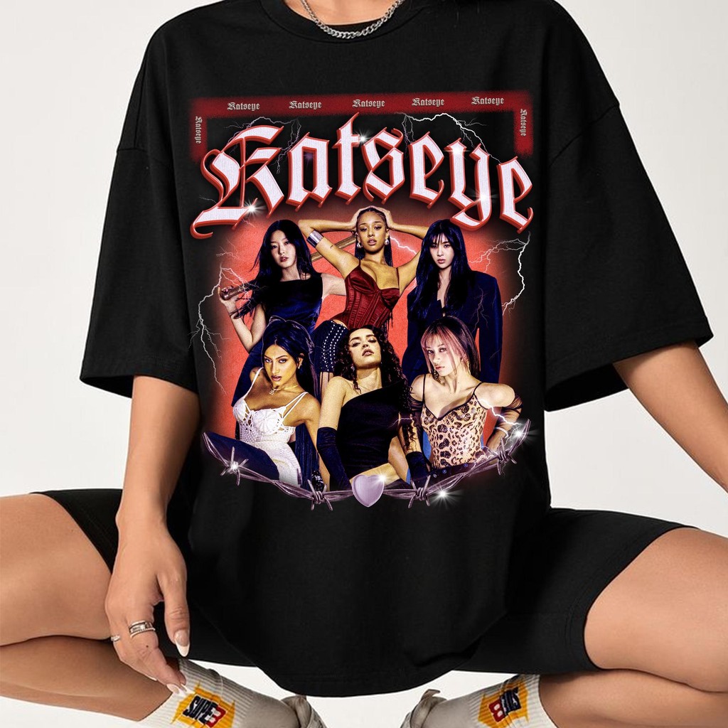 เสื้อยืดเรโทร Katseye Kpop, เสื้อเชิ้ตอัลบั้ม Katseye Beautiful Chaos, เสื้อเชิ้ต Katseye Gnarly สำห