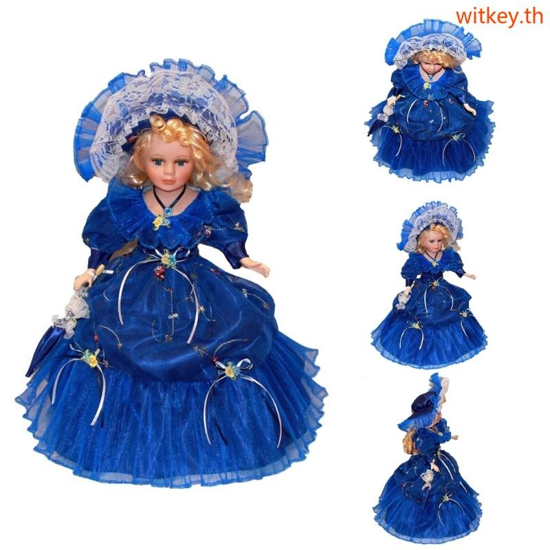 WIT Country Victorian Doll Porcelain Doll Centerpieces Decorative Female Doll