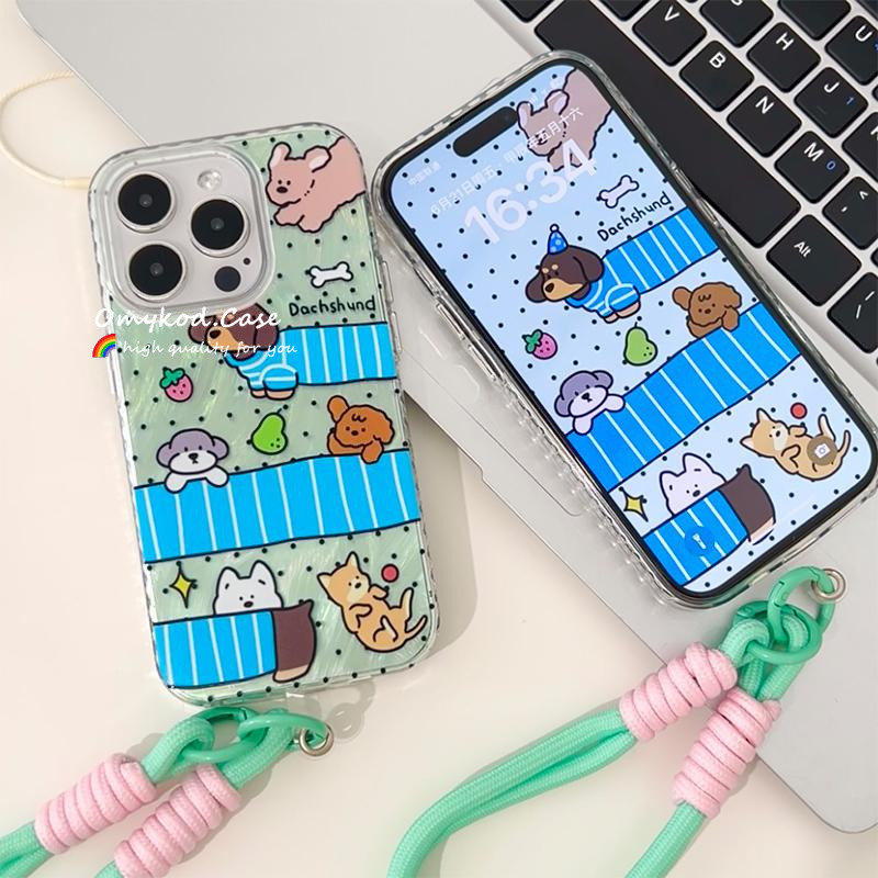 สีชมพูสีเขียวน่ารักดัชชุนลูกสุนัขสําหรับVivo 17s 4G Y12 Y15 Y11 Y02 Y16 Y19 Y20 Y21 Y28 Y35 Y36 Y50 