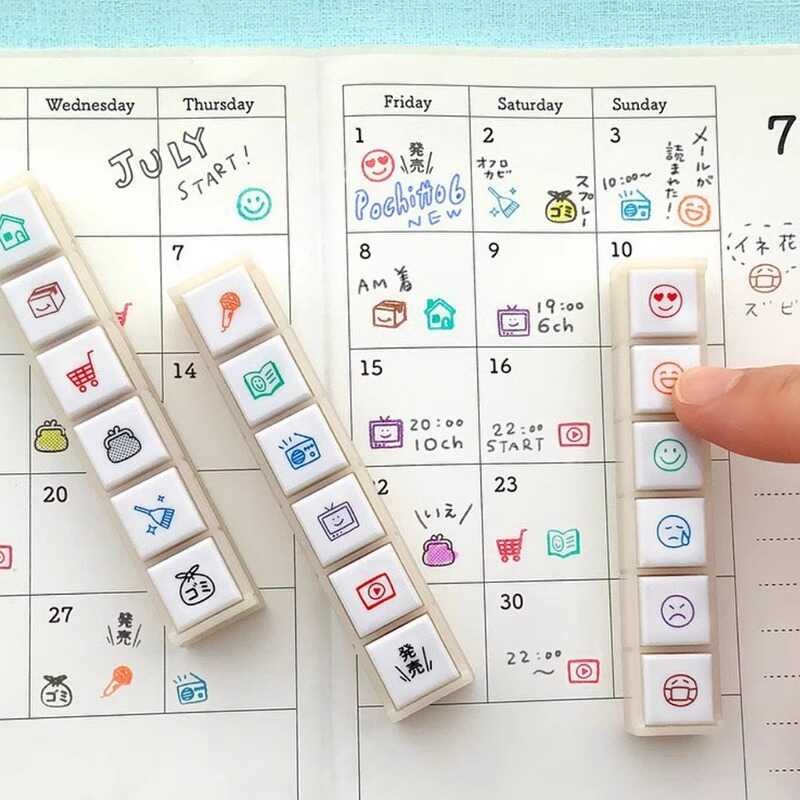 ญี่ปุ่นญี่ปุ่น KODOMO NO KAO ปุ่ม Soaked Stamp Pochitto6 คู่มือน่ารักไอคอนไม่มีพิมพ์ Pad ที่จําเป็น