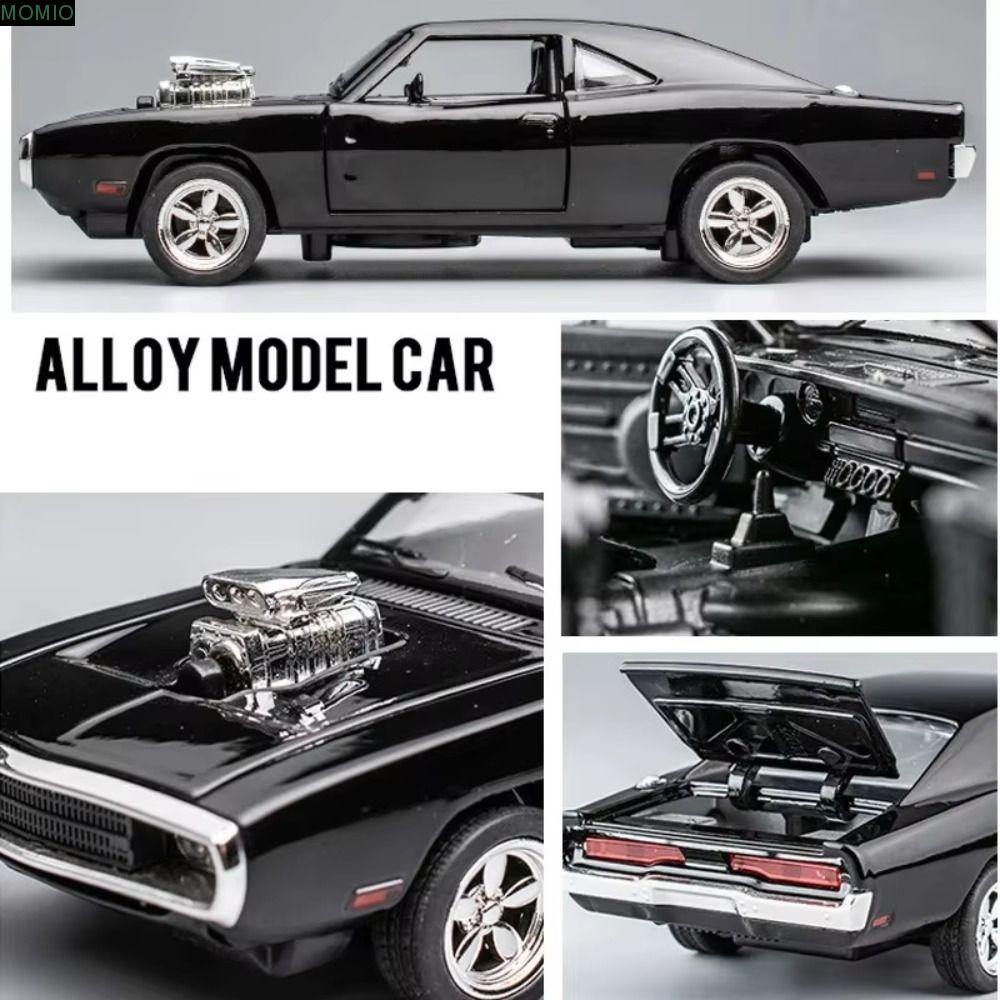 MXMIO Dodge Charger Model Toy, Fast&Furious Simulation Dodge Charger Car Model, Metal Toy Cars Cool Luxury with Sound&Light Muscle Vehicle Pull-back Car Birthday Gift