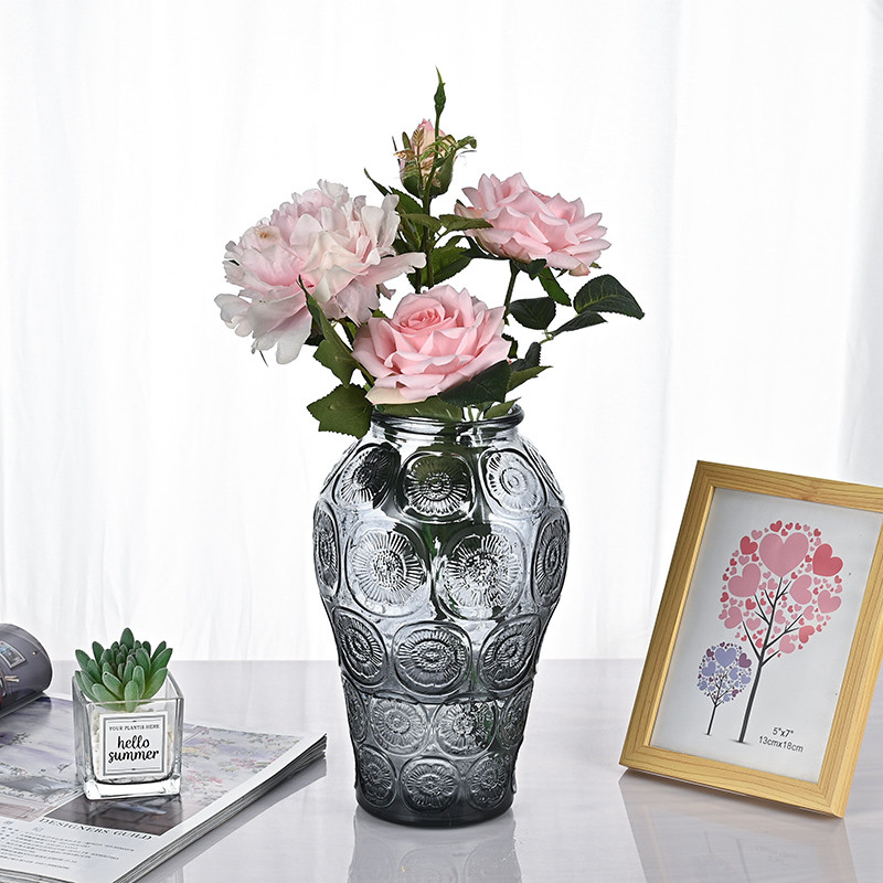 France Lalique แก้วลายนูน < Collection Silver Lotus} Lalique Lalique Crystal Feeling แจกันยุคกลาง