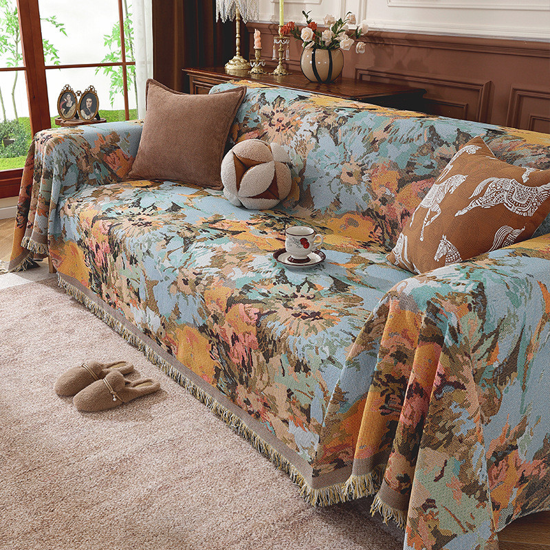 【Ready Stock】 Retro American Sofa Cover Cloth Non-Slip Four Seasons Universal Light Luxury High Sens