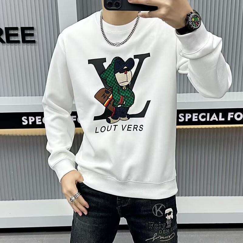 2025 NEW 2025 Japanese Style Crew Neck Sweatshirt Men Trendy Brand Street Loose Raglan Long Sleeve R