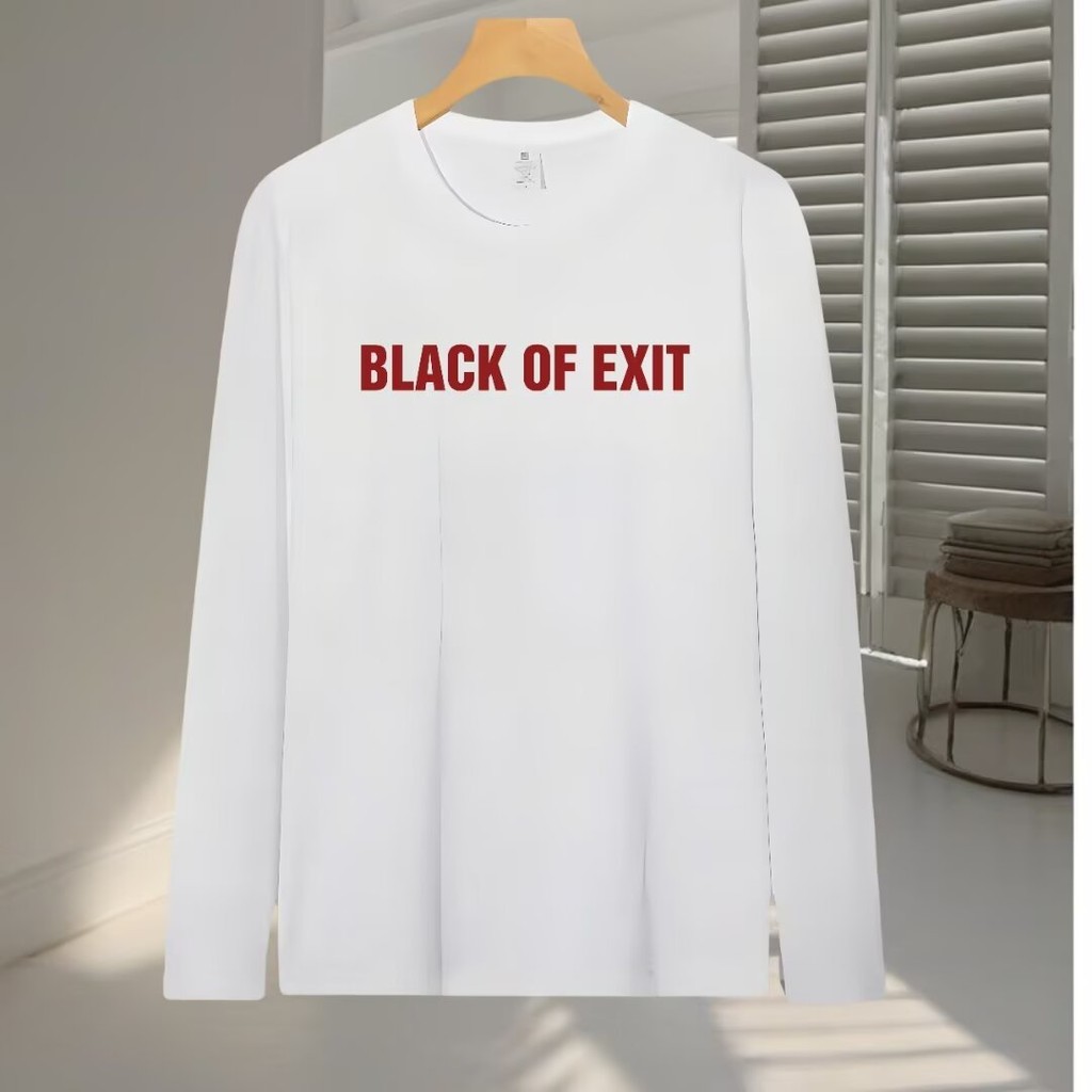 COD 2025 Letter Print Men's Long Sleeve T-Shirt 2024 Autumn Winter Round Neck White Men's Spring Aut