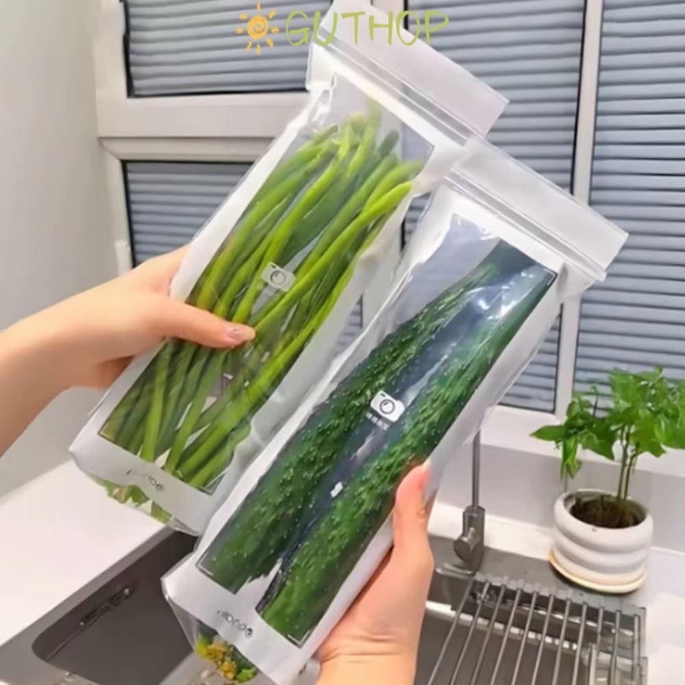 GUTHOP 15/50 ชิ้นถุงปิดผนึกอาหาร,Reusable Moisture-proofผักผลไม้สด-Keepกระเป๋า,แบบพกพาแถบยาวหนาProofถุงเก็บอาหารตู้เย็นห้องครัว