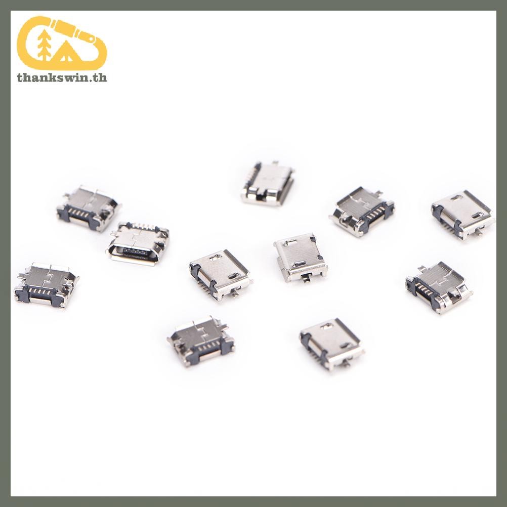 Thankswin 10pcs Micro USB 5pin B ประเภทหญิงสําหรับ Connector 5 pin ชาร์จซ็อกเก็ต th