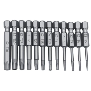 ชุดดอกสว่านกลวง Torx T5-T40 ขนาด 50/75/100mm พร้อมหัวไขควง