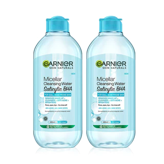 Garnier Skin Naturals Micellar Cleansing Water Salicylic Bha [400ml x 2pcs].