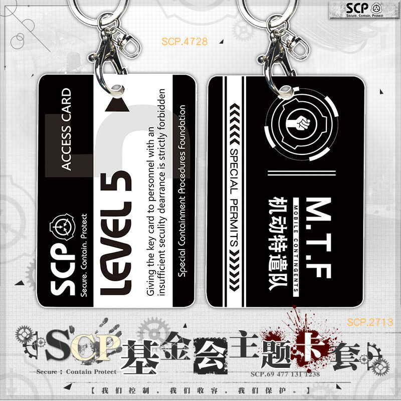 Foundation Card Holder Archive Meal Card SCP Keychain#Access Control Game 2D COS8cc Student Pendants
