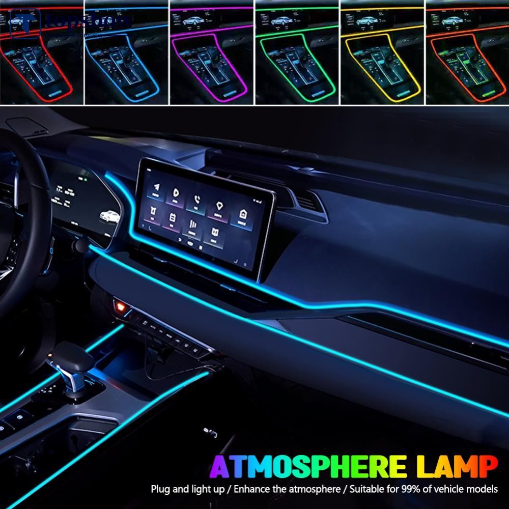 TOPSHOW 1 M/5 M ภายในรถ LED Ambient Strip ไฟ USB Driver EL ลวดนีออน Ambient แสง USB ยืดหยุ่นตกแต่ง D