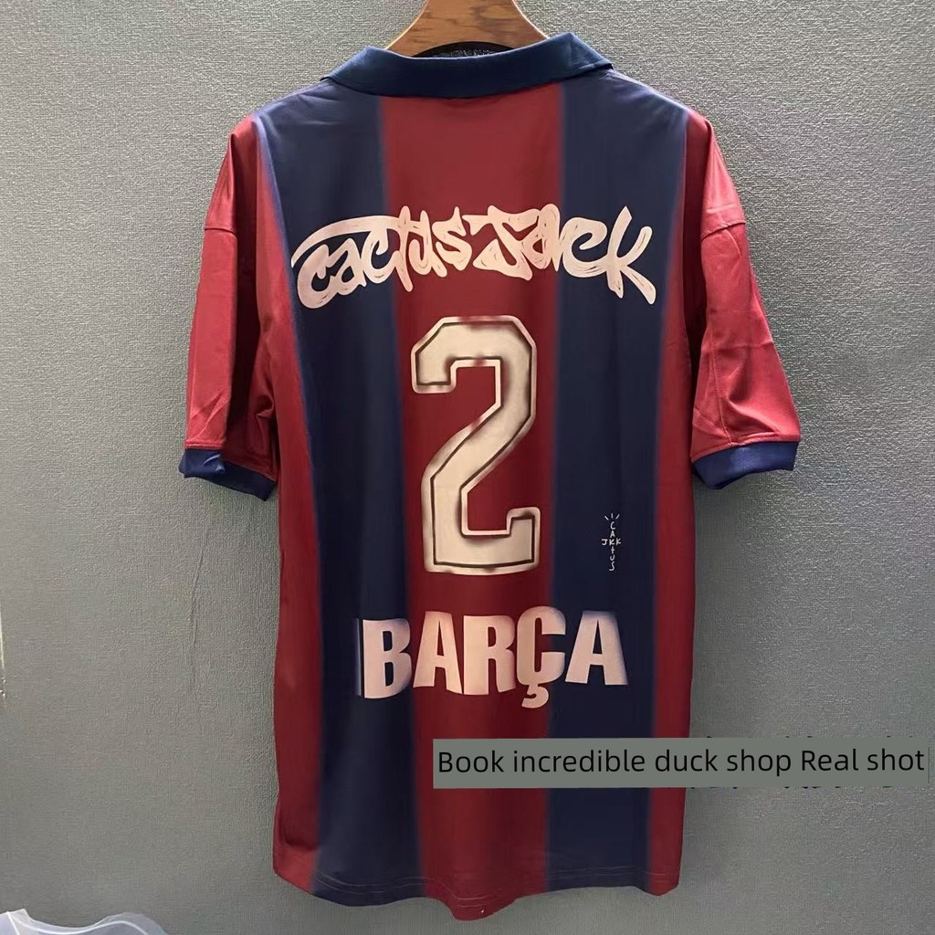 เสื้อทีม เสื้อ f1 [ซื้อเพิ่ม348คน] 00-01 Barcelona Retro Jersey No. 2 Commemorative Barcelona Cross-