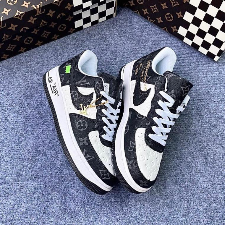 Nike AF1 LV Black Shoes Air Force 1 LV Black Shoes รองเท้าคุณภาพสูงใบแจ้งหนี้กล่องเต็ม
