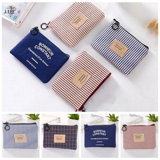 JEREMY1 Canvas Letter Wallet Case, Small Square Stripe Print…