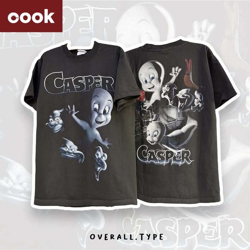casper เสื้อยึด ผ้าเทคโนโลยี Sorona จากอเมริกา พิมพ์ลาย halloween เสื้อยืด oversize เหมาะ ผู้หญิง และ ผู้ชาย #201