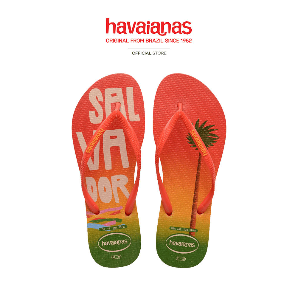 HAVAIANAS รองเท้าแตะ Slim Postcard Flip Flop ORANGE 41489685023F_H3ORXX