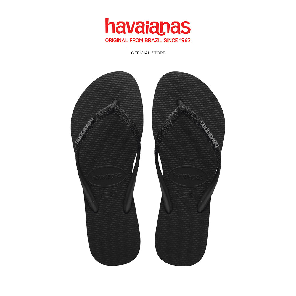 HAVAIANAS รองเท้าแตะ Slim Glitter II Flip Flops BLACK 41469751069F_H3BKXX
