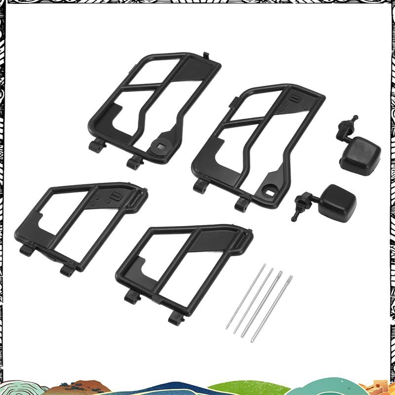 RC รถหลอดพลาสติกประตูและกระจกมองหลังสําหรับ 1:10 RC Crawler รถ Axial SCX10 90046 สําหรับ Jeep Wrangl