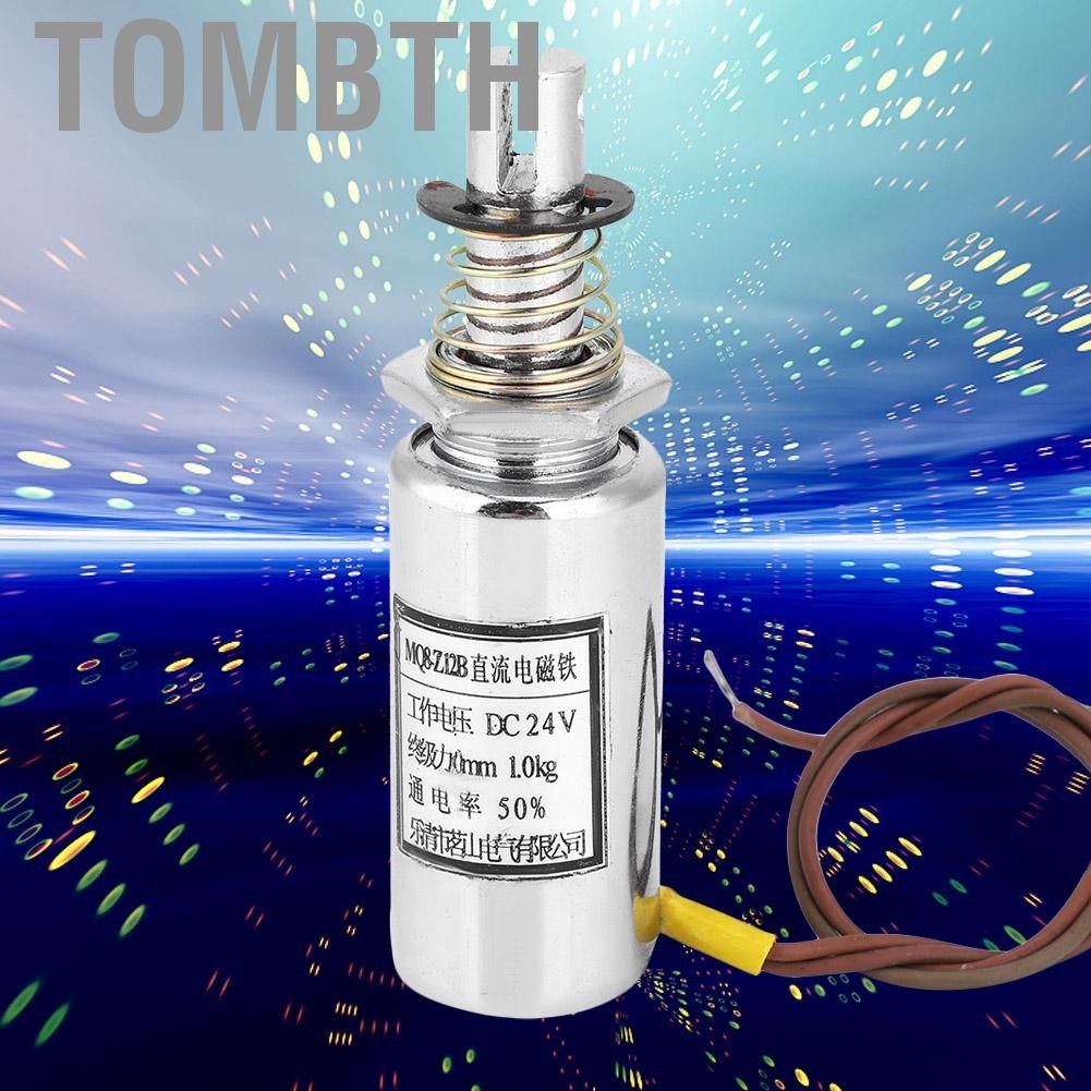 Tombth Tombth DC โซลินอยด์แม่เหล็กไฟฟ้าดันชนิดดึงทรงกระบอกสำหรับระบบอัตโนมัติอุตสาหกรรม MQ8-Z12B 9.8