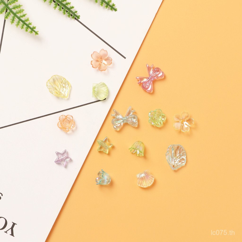 สร้อยข้อมือลูกปัดดอกไม้ handmade อะคริลิก แบบ DIY สีสันสดใส ABE18 JX7V